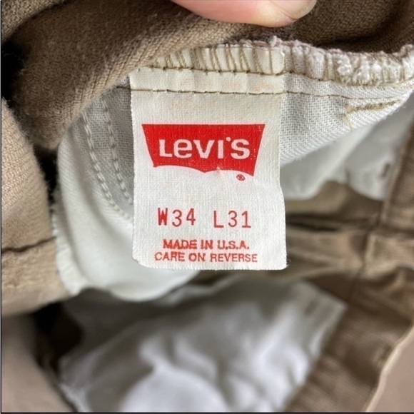 LEVI’S 519 Vintage High Rise Tan Corduroy Pants 34x31 - Picture 6 of 9